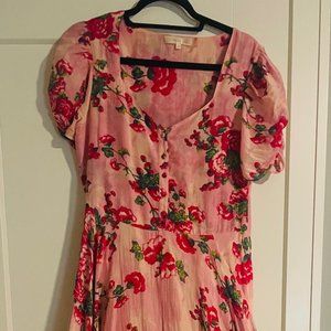 LOVE SHACK FANCY PINK DESERT CORALIE DRESS (SIZE 10)